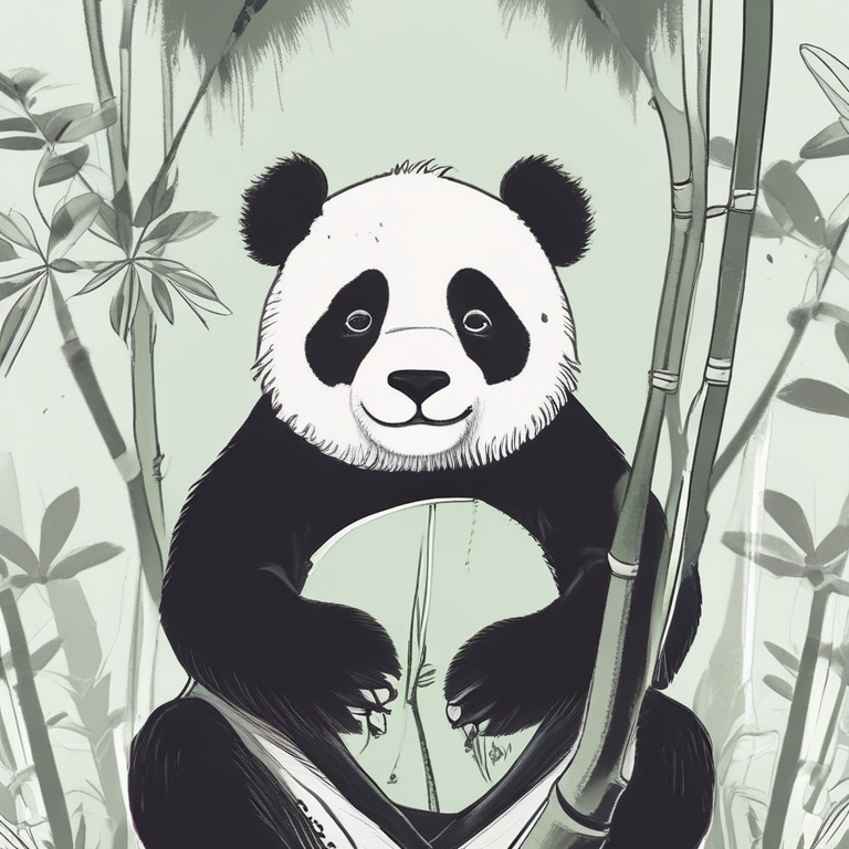Panda Bamboo Doodle