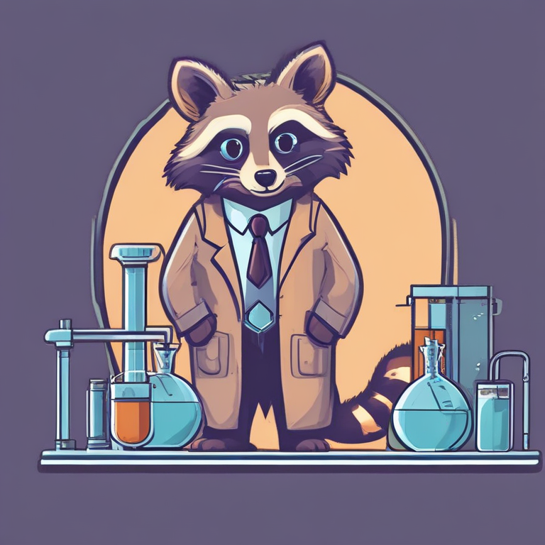 Raccoon Scientist Illustration